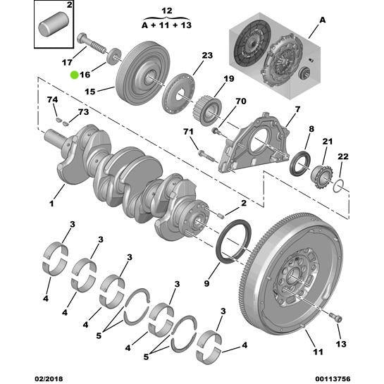 Genuine Peugeot Pulley Washer - Citroen Ds5 2011-2021 Petrol | 0516A6