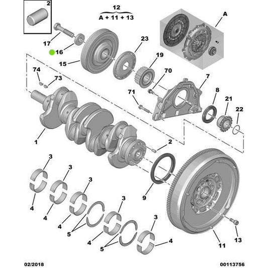 Genuine Peugeot Pulley Washer - Citroen Ds5 2011-2021 Petrol | 0516A6
