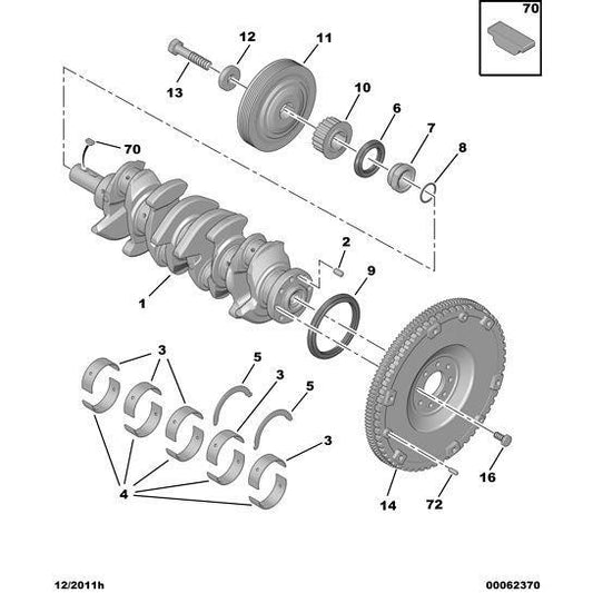 Diesel Flywheel Screw - Citroen Berlingo 2008-2012 | 053740