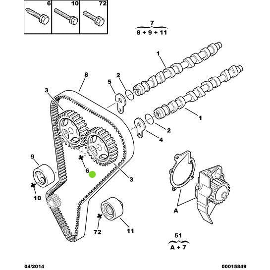Genuine Camshaft Pulley Screw - Peugeot Citroen Xsara 2000-2004 | 083638