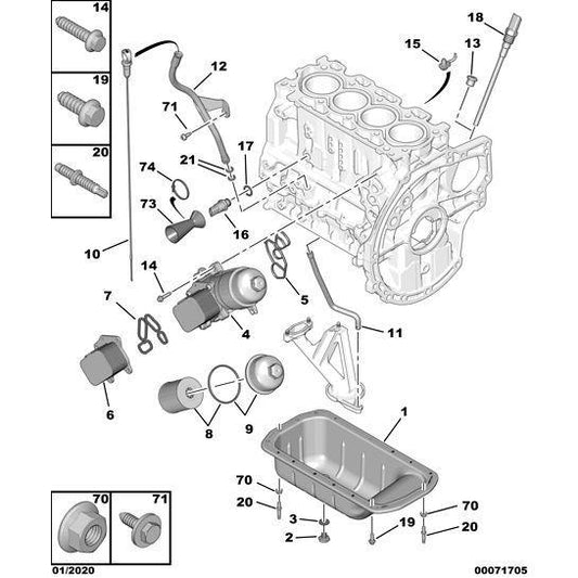 Engine Oil Filter Body Gasket - Citroen Dispatch 2007-2011 Diesel | 1103S0