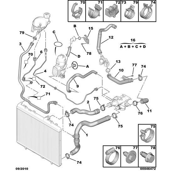 Expansion Chamber Water Hose - Citroen C4 2008-2010 Diesel | 1323A9