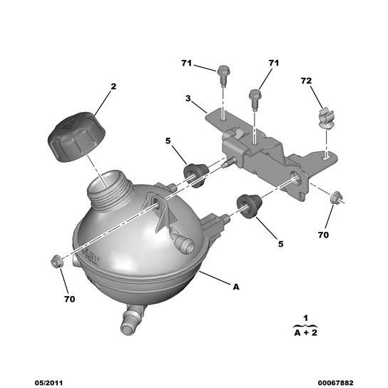 Diesel Degassing Tank Bracket - Citroen Dispatch 2007-2011 | 1323EH