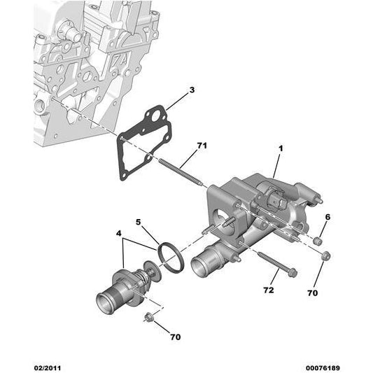 Citroen C8 2002-2008 Petrol Thermostat Fitting | 1338A0