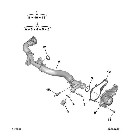 Water Temp Sensor Retaining - Citroen Berlingo 2012-2015 Diesel | 1338C3