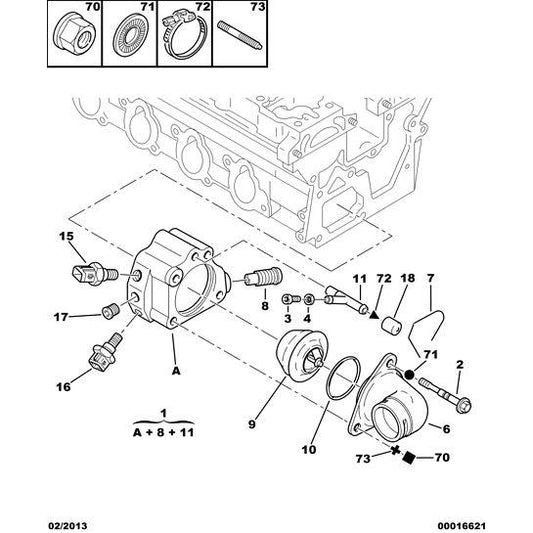 Engine Water Thermostat Gasket - Citroen Dispatch 1994-2006 Diesel | 134048