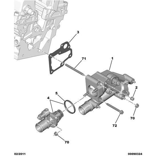Engine Water Thermostat Gasket - Citroen C8 2002-2008 Petrol | 134058
