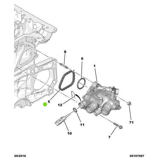 Genuine Engine Water Housing Seal - Peugeot Citroen Ds5 2011-2021 | 134088