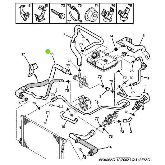 Genuine Peugeot Radiator Outlet Hose - Citroen Dispatch 1994-2006 Diesel | 1351Ch