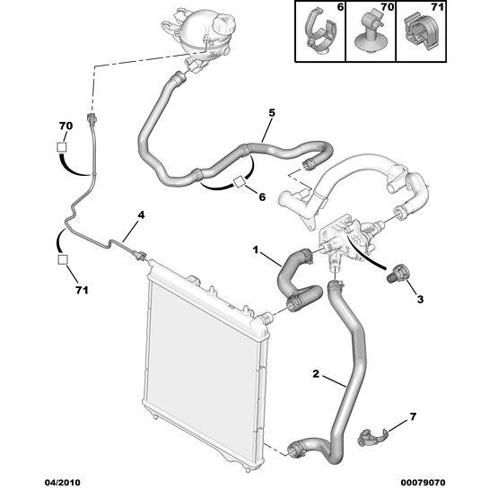 Genuine Peugeot Petrol Radiator Water Inlet Hose - Citroen C3 2009-2013 | 1351Vz | 1351VZ
