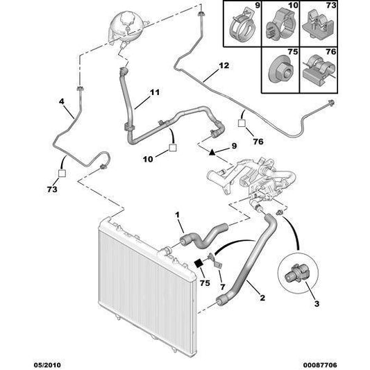 Genuine Citroen Berlingo 2012-2015 Diesel Radiator Outlet Hose | 135223