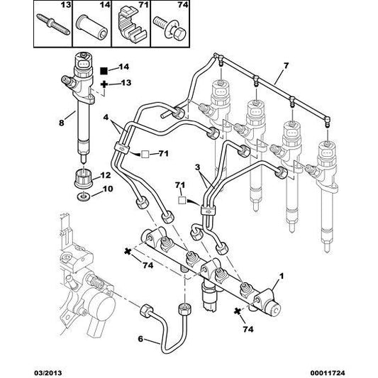 Diesel Injector Return Pipe - Citroen C8 2002-2008 | 15730Q
