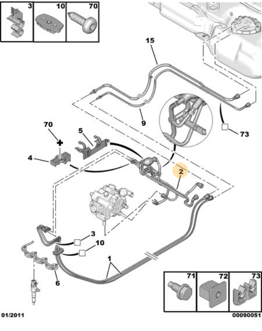 Fuel Primer Pump - Peugeot 207 2006-2014 | 1574T0