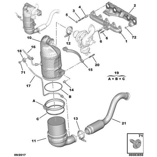 Genuine Peugeot Citroen Ds4 2010-2021 Diesel Exhaust Bracket Seal | 1606666580 | 1606666580