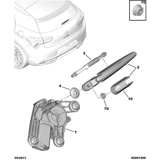 Rear Window Wiper Blade - Citroen DS5 2011-2021 Petrol | 1607226580