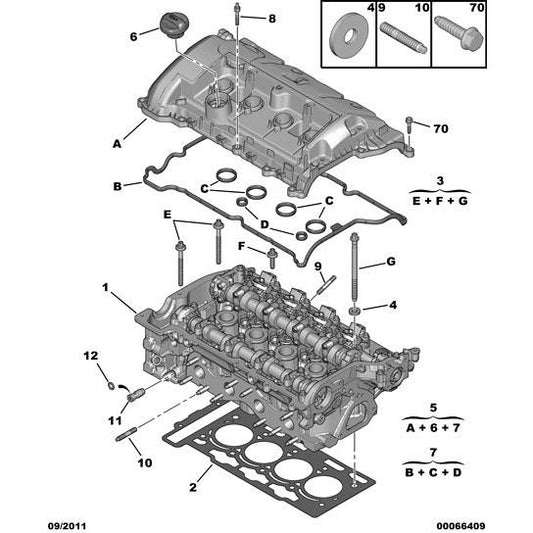 Citroen DS5 2011-2021 Petrol Cylinder-Head Screw Washer | 1608737980