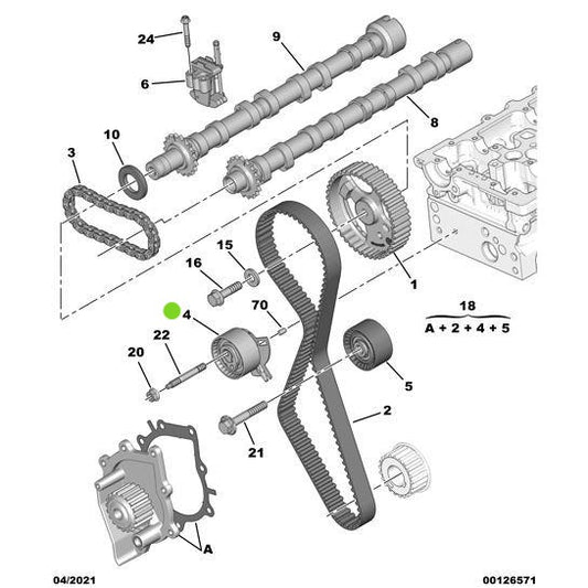 Genuine Peugeot Timing Tension Roller - Citroen Relay 2006-2019 Diesel | 1609090980