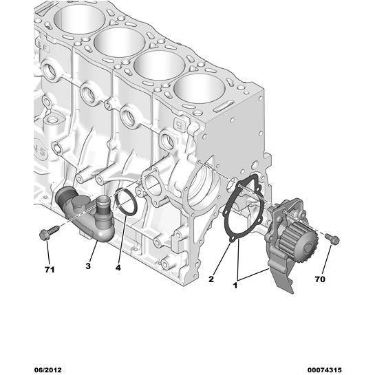 Genuine Peugeot Water Pump - Citroen Dispatch 1994-2006 Diesel | 1609402380 | 1609402380