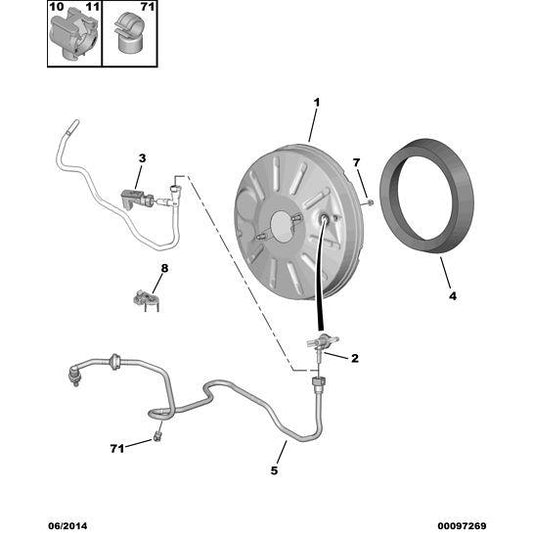 Diesel Brake Amplifier Gasket - Citroen Dispatch 2016-2020 | 1610769780