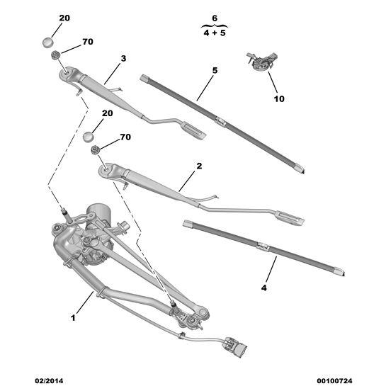 Window Wiper Blade-Holder - Citroen C4 Catcus 2014-2018 Petrol | 1611871880