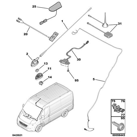 Genuine Peugeot Citroen Relay 2006-2019 Diesel Aerial Cable | 1612116680