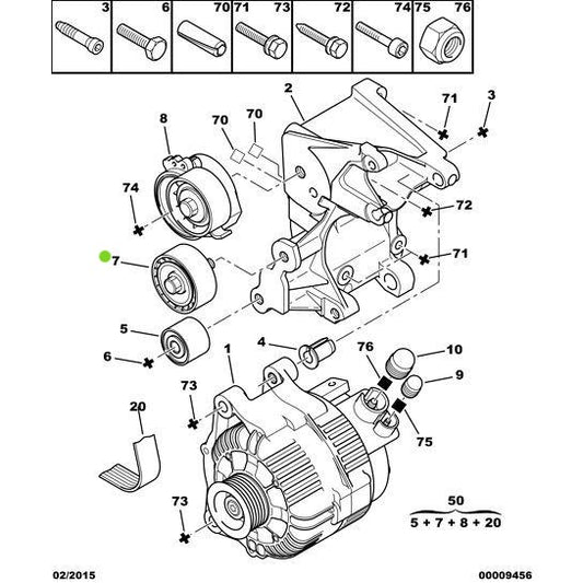 Genuine Peugeot Retractor Roller - Citroen Dispatch 1994-2006 Diesel | 1613837880