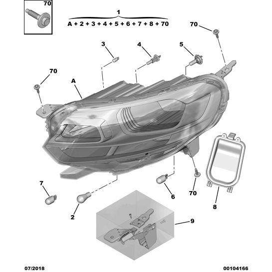 Genuine Peugeot Citroen Dispatch 2016-2020 Headlight Lug Repair Kit Left | 1614312680