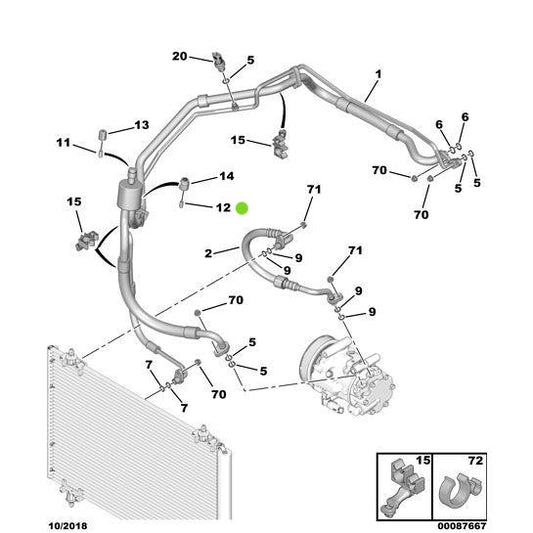 Genuine Cooling Circuit Valve - Citroen C5 Air Cross 2018-2021 | 1615058680