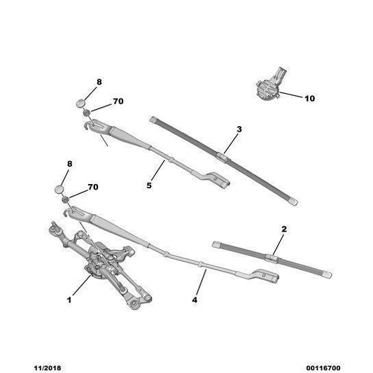 Window Wiper Blade-Holder - Citroen C5 Air Cross 2018-2021 Petrol | 1617040180