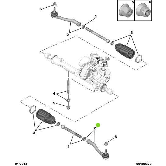 Genuine Offside Steering Rod Balljoint Kit - Citroen C4 Catcus | 1628950180