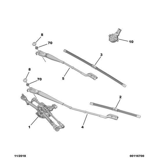 Flat Wiper Blade - Citroen C5 Air Cross 2018-2021 Petrol | 1629083280