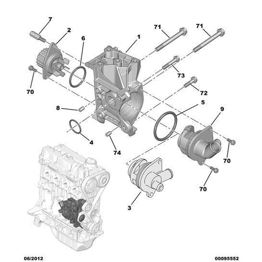 Coolant Pump PSA - Citroen Saxo 1996-2004 | 1637171580