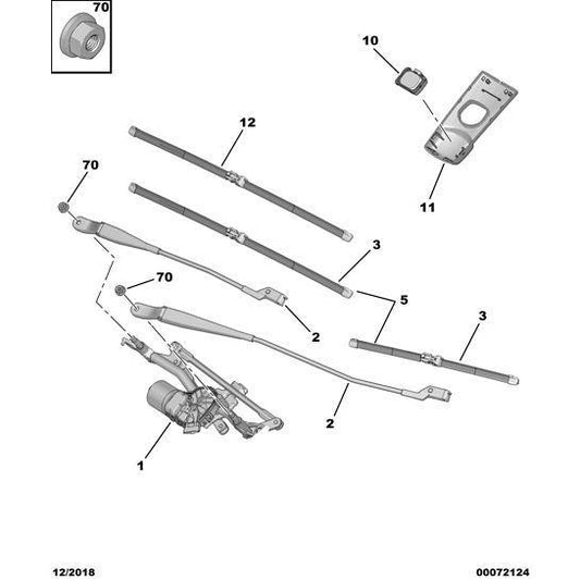Genuine Peugeot Set Of Flat Wiper Blades - Citroen Berlingo 2008-2012 Petrol | 1642334780 | 1642334780