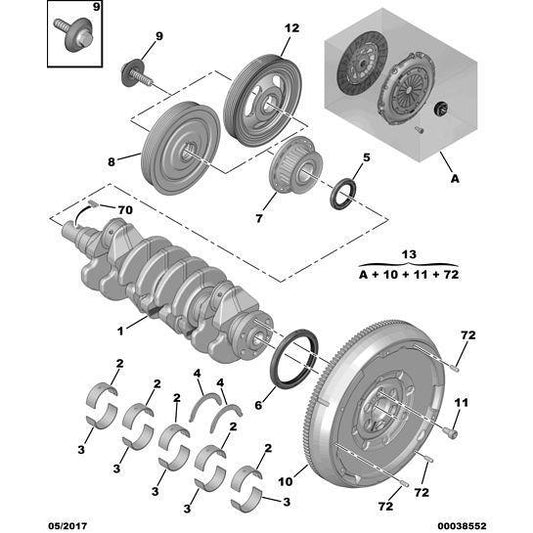 Crankshaft Pulley Screw - Citroen Dispatch 2007-2011 Diesel | 1682800780