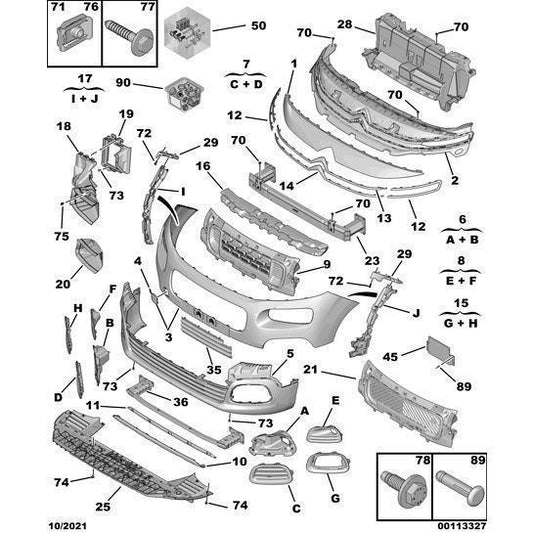 Front Bumper Fastenings - Citroen Berlingo 2018-2021 Petrol | 1684528480