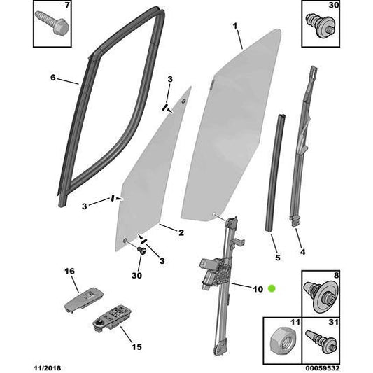 Genuine Peugeot Offside Window Regulator - Citroen Relay 2006-2019 | 1685323380