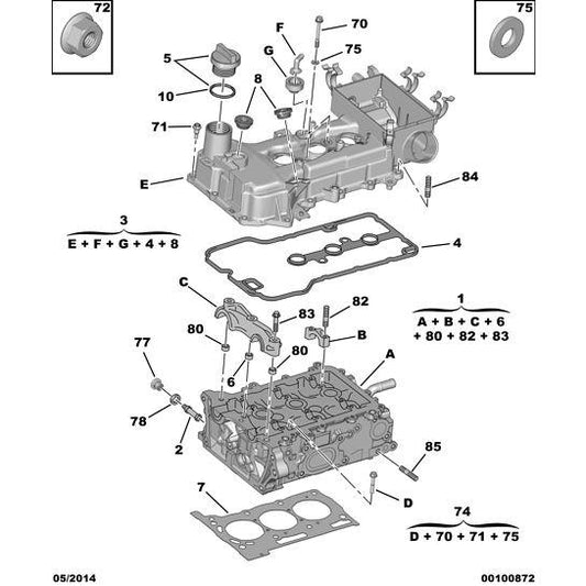 Petrol Gasket Rocker Cover - Citroen C1 2014-2022 | 1611542180