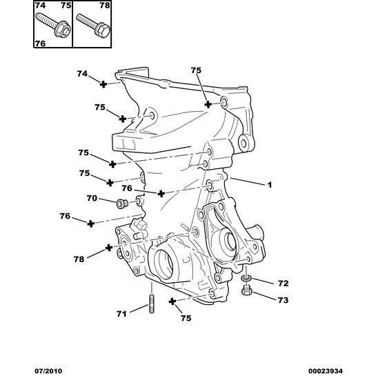 Timing Cover - Citroen C1 2005-2009 Petrol | 1611858580