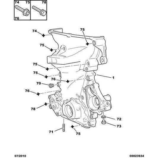 Timing Cover - Citroen C1 2005-2009 Petrol | 1611858580