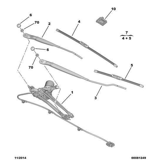 Set Of Flat Wiper Blades - Citroen C3 2009-2013 Petrol | 1613157380