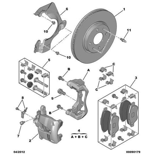 Front Brake Pads Eurorepar - Citroen Nemo 2008-2015 Petrol | 1617262380