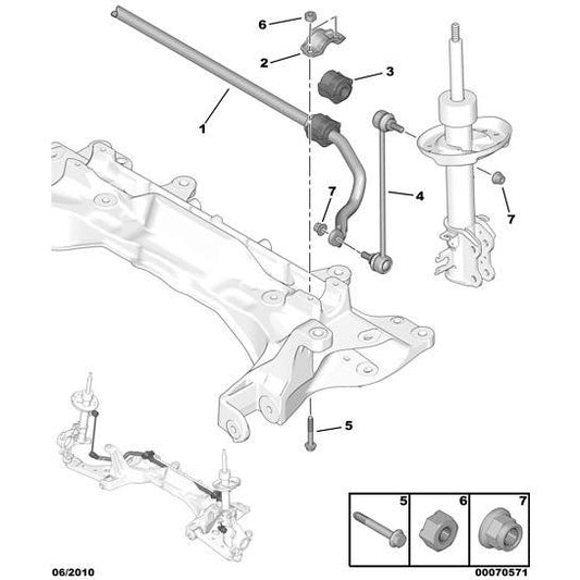 Front Anti Roll Bar Link - Citroen Nemo 2008-2015 Petrol | 1634891680