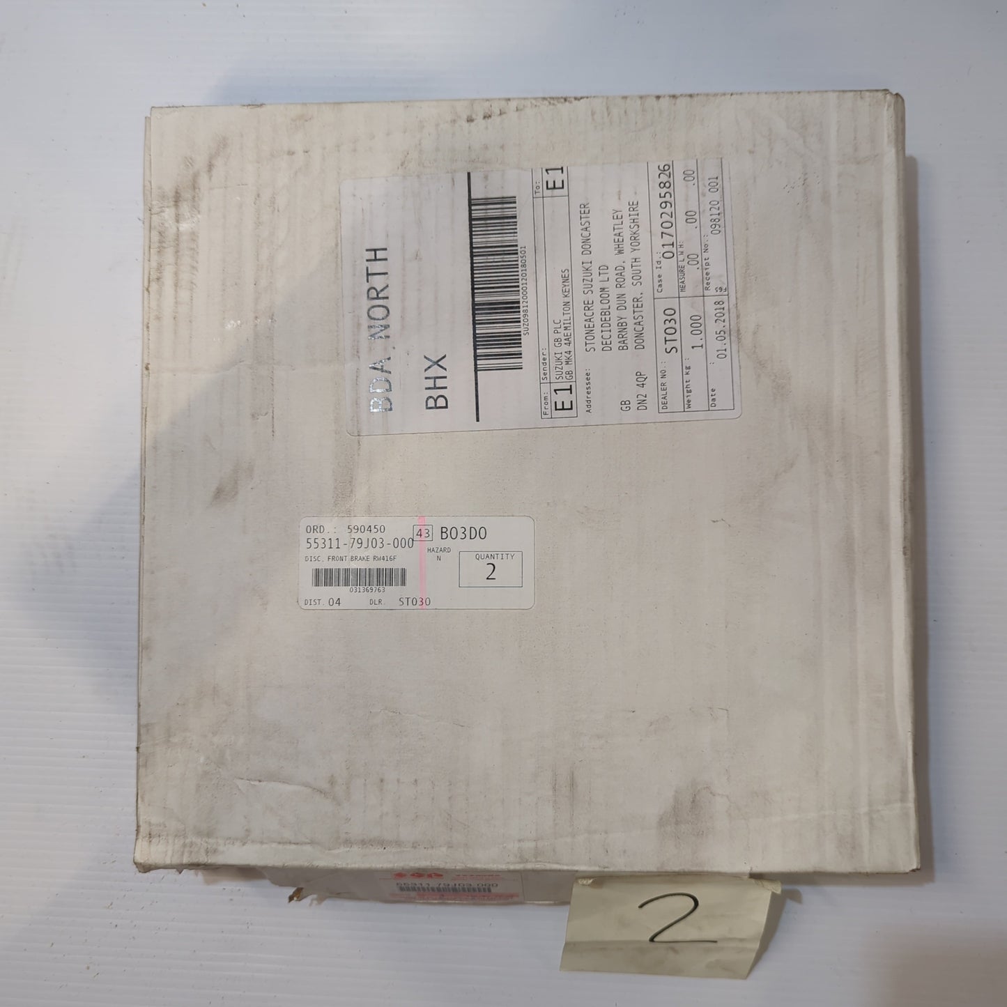 1x Genuine Front Brake Disc - Suzuki SX4 2007- | 55311-79J03-000