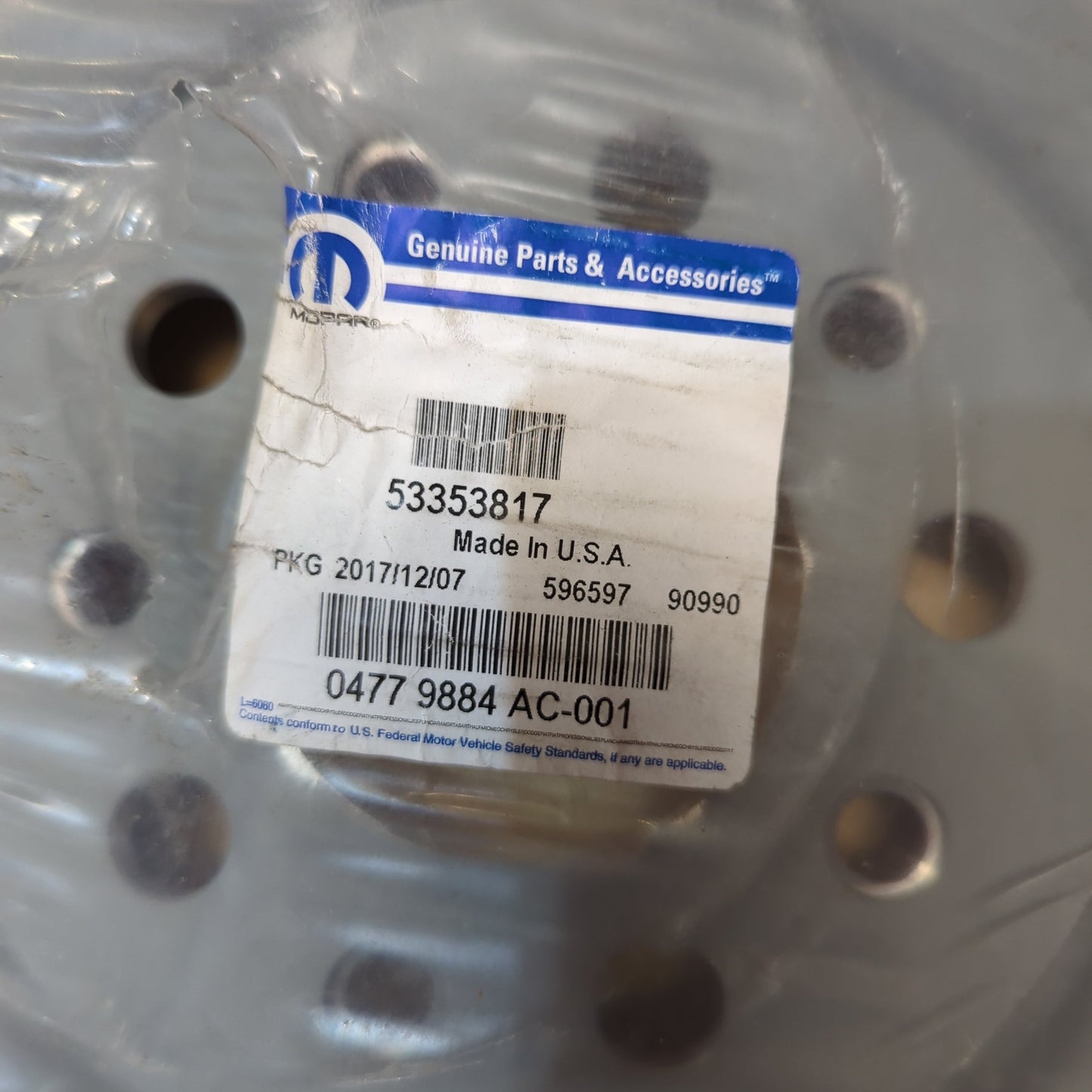 1x Genuine Front Brake Disc - Jeep Cherokee 2016-2021 | K04779884AC