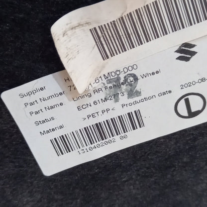 Genuine Rear Fender lining - Suzuki | 72821-61M00-000