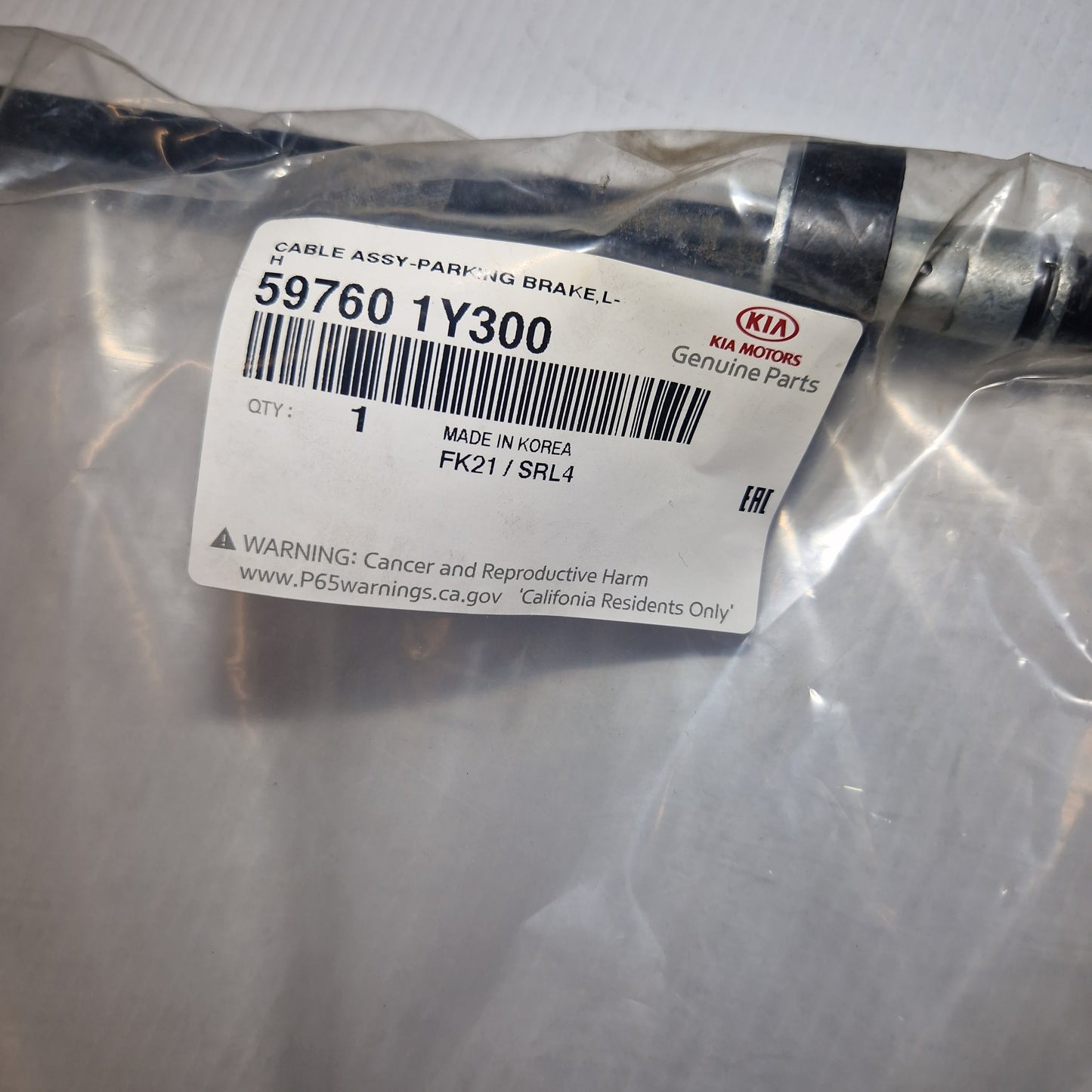 Genuine Hand Brake Cable - Kia Picanto 2011-2017 | 597601Y300