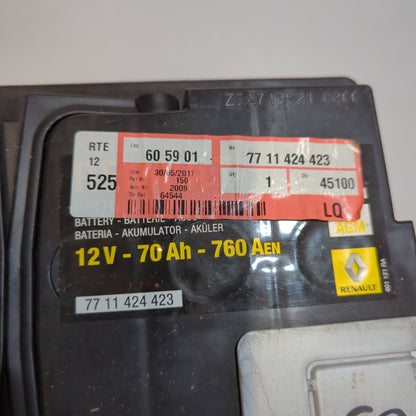 Genuine Renault Battery 70Ah 760A | 77 11 424 423