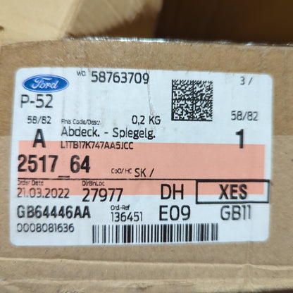 Genuine Left Rear View Mirror Housing Cover - Ford Fiesta 2021 | 2517264