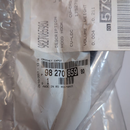 Genuine Peugeot Hood Hook | 9827085980