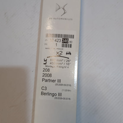 Genuine Wiper Blade Set 26"/16" - Peugeot / Citroen 2008-2018 | 1642334680